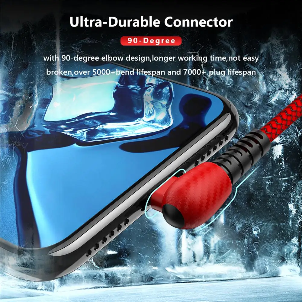 TIEGEM كابل يو اس بي ل فون X XS ماكس XR 8 7 6 5 6 s S USB نوع C كابل شاحن المصغّر usb كابل الهاتف المحمول الكابلات