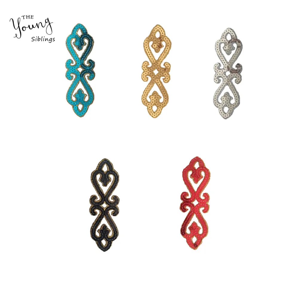 

Fashion style Applique Embroidery Sequins Stripe Patch Badges Stickers Applique Sewing Iron on patches DIY Dress Accessories