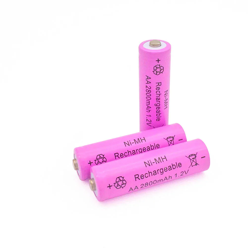 1 шт ni-mh 1,2 V AA перезаряжаемая 2800mAh 2A нейтральная аккумуляторная батарея AA батареи для игрушек камеры