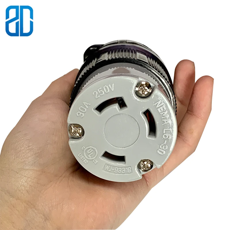 

US Nema L6-30R Anti-drop Industrial Female Groungding Locking Connector Socket 2 Pole 3 Wire Electrical Plug 30A 250V