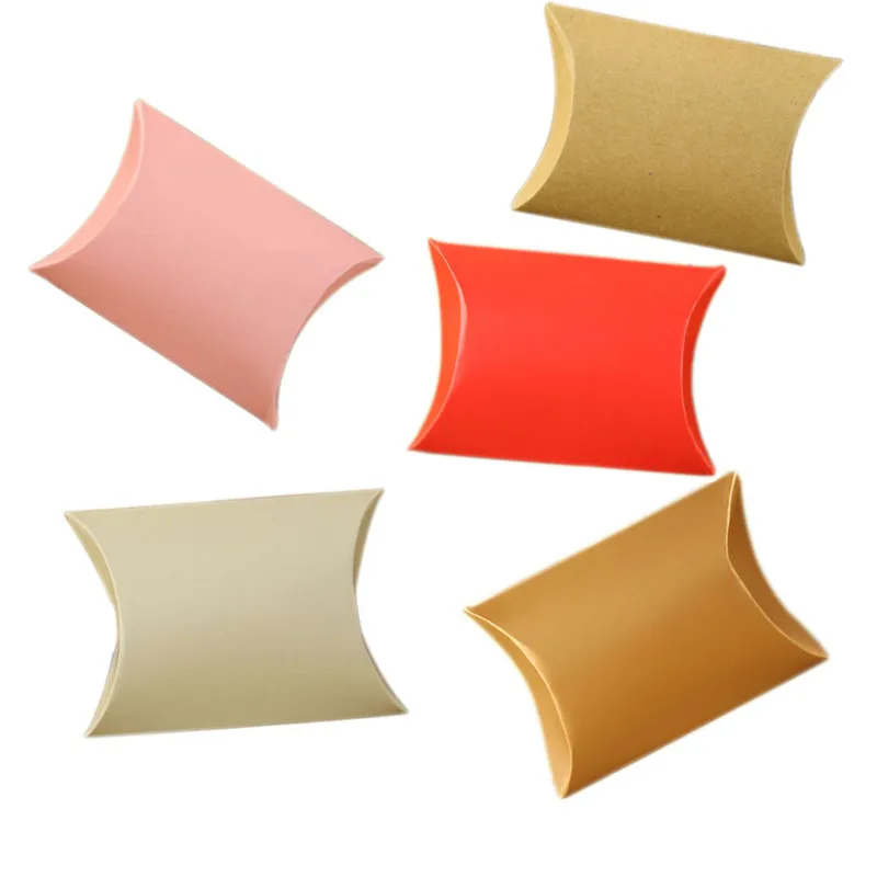 

10/20pcs Dragees Candy Box Bag New Craft Paper Pillow Shape Wedding Mariage Favor Gift Box Pie Party Box Bags Eco Friendly Kraft