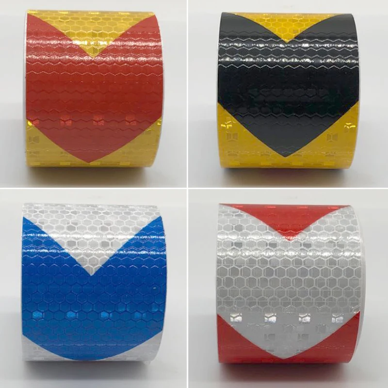 50mm width Shining Reflective Warning Self-Adhesive Stikcer with Color Arrow Printing for Car