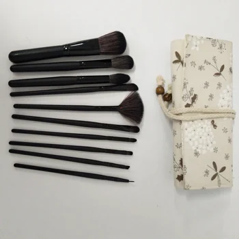 

Pro 10 pcs Makeup Brushes Set Powder Foundation Eyeshadow Make Up Brushes Cosmetics Soft Synthetic Hair With PU Leather Case