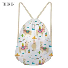THIKIN/милая детская спортивная сумка для плавания с принтом ламы и ацтеков, сумки для тренажерного зала, спортивные школьные рюкзаки с завязками для мальчиков и девочек