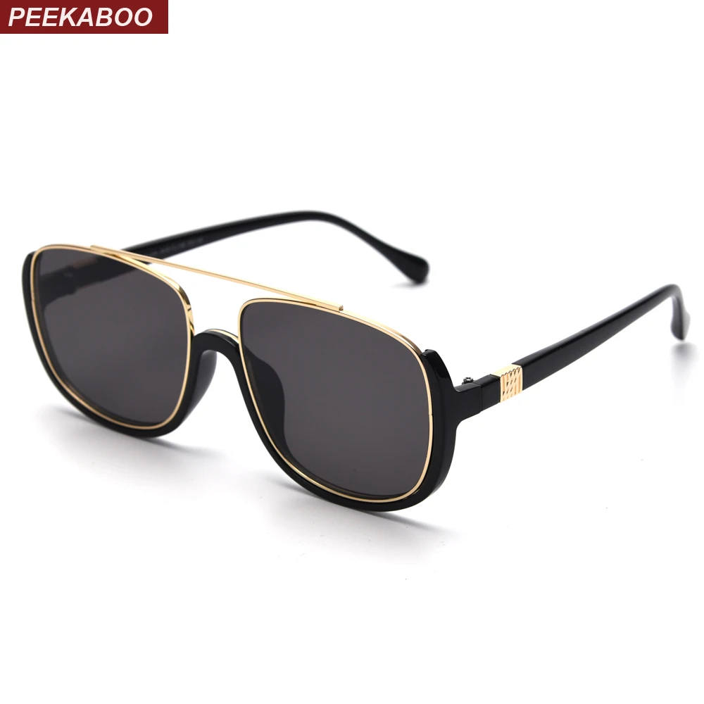 

Peekaboo black women sunglasses designer brand half metal square sun glasses for men 2019 accessories summer style