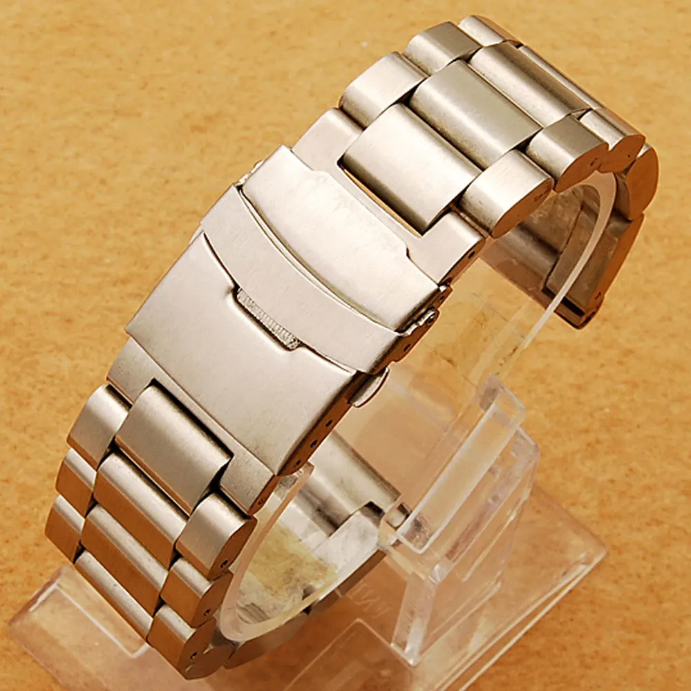 Good Quality Silvery 22/24/26mm Men Woman Stainless Steel Watch Band With 2 Spring Bars For Business Smart Watches Strap GD0135 | Наручные