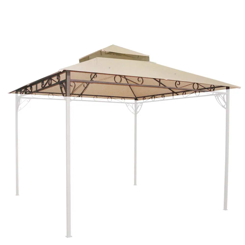 10'x10' Waterproof Gazebo Top 2 Tier Replacement UV30+ Outdoor Yard