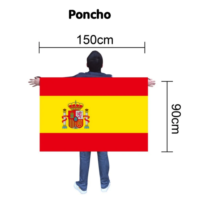 Футбол Рубашка Флаг Кубка мира плащ Испанский флаг плащ Кубок мира по футболу Толстовка M6