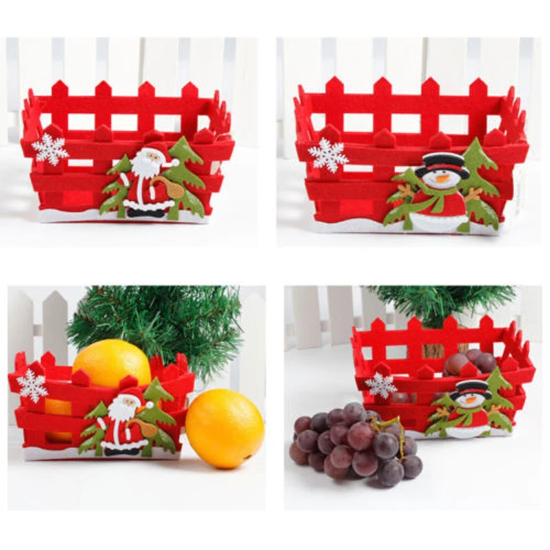 2019 Newest Christmas Candy Fruits Storage Basket Container Box Home Decor Xmas Gifts 2 Styles