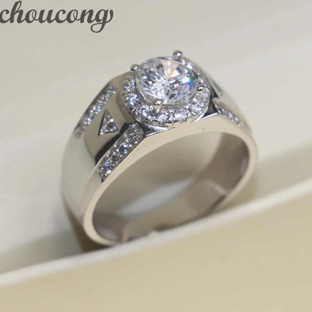 Choucong модные ювелирные изделия ручная работа пасьянс для мужчин 1.5ct 5A циркон Cz