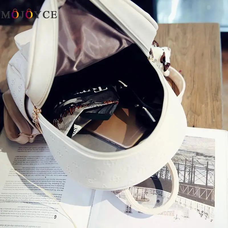 4 unids piezas de cuero PU mochilas de mujer bolsas compuestas marca famosa Bowknot cremallera Mochila femenina