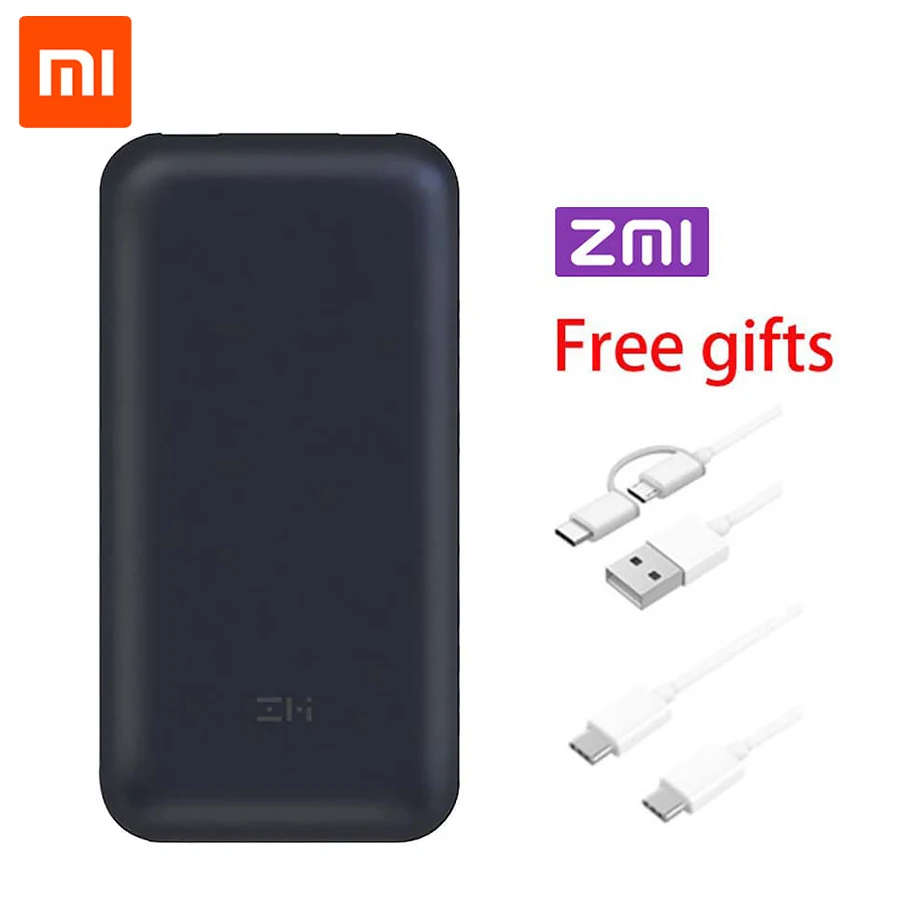 

In Stock Xiaomi ZMI 15000/20000mAh USB-C Power Bank Quick Charge 3.0 USB PD2.0 QB815/QB820 Powerbank Type-C for Macbook Laptop