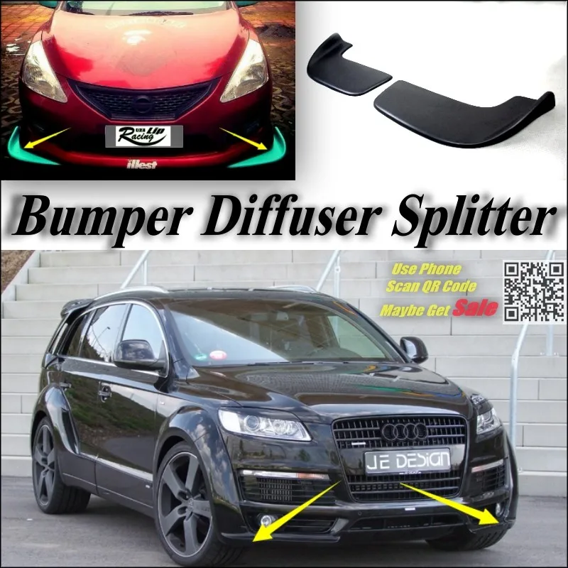 Car Splitter Diffuser Bumper Canard Lip For Audi Q7 Tuning Body Kit  Front Deflector Car Fin Chin Flap Reduce Body Tune View