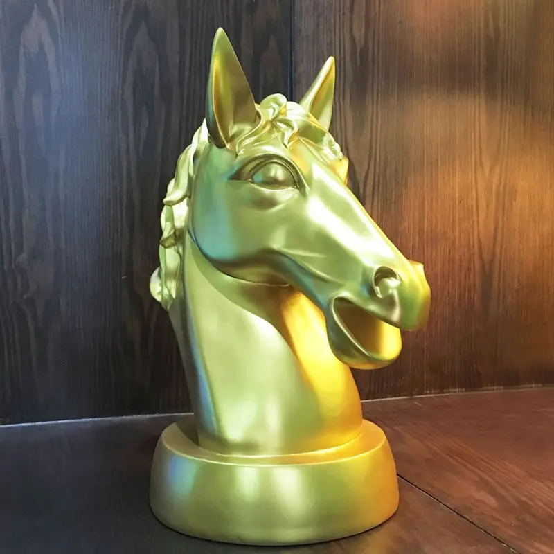 

Resin Horse Head Statues Animals Figurine European Style Creative Art&Craft Home Decoration Accessories For Living Room R655