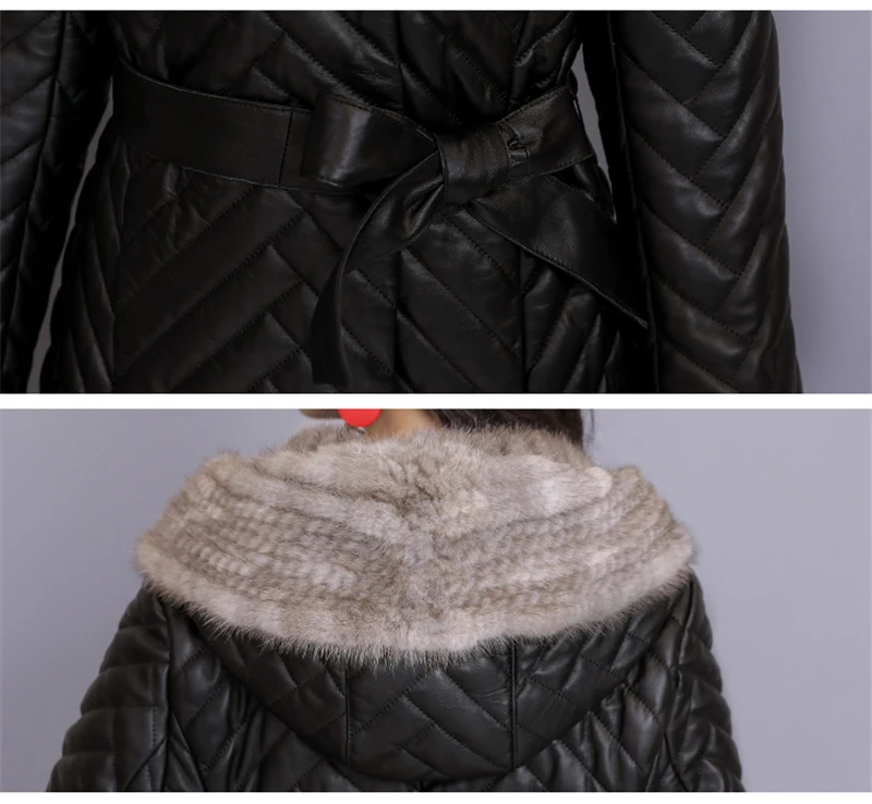 Женская зимняя длинная Меховая куртка из искусственной кожи с капюшоном, пальто, Толстая теплая верхняя одежда, Офисная Женская одежда размера плюс 5XL, клетчатая зимняя одежда