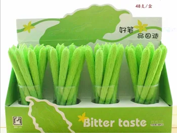 

cute Balsam pear Silica gel ink pen cartoon stationery prize kawaii stydent pen office writing sign pen black neutral pen 48pc