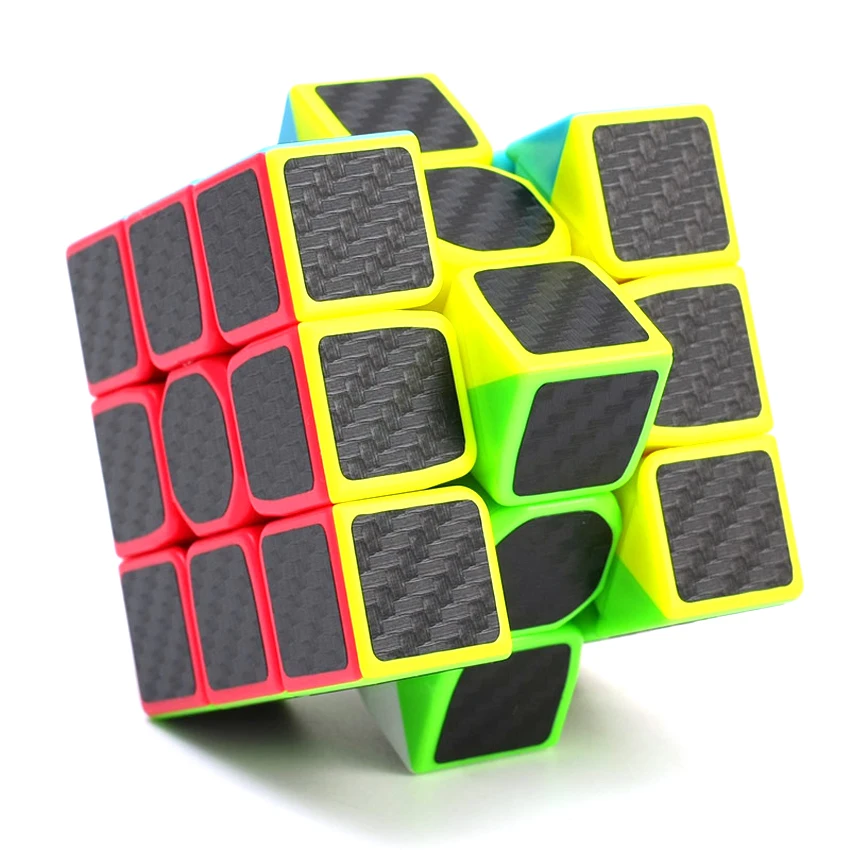 QIYI Cube 3x3x3 5,5 см наклейка из углеродного волокна профессиональные скоростные магические Кубики-пазлы детский куб 3x3x3 подарок мини-куб