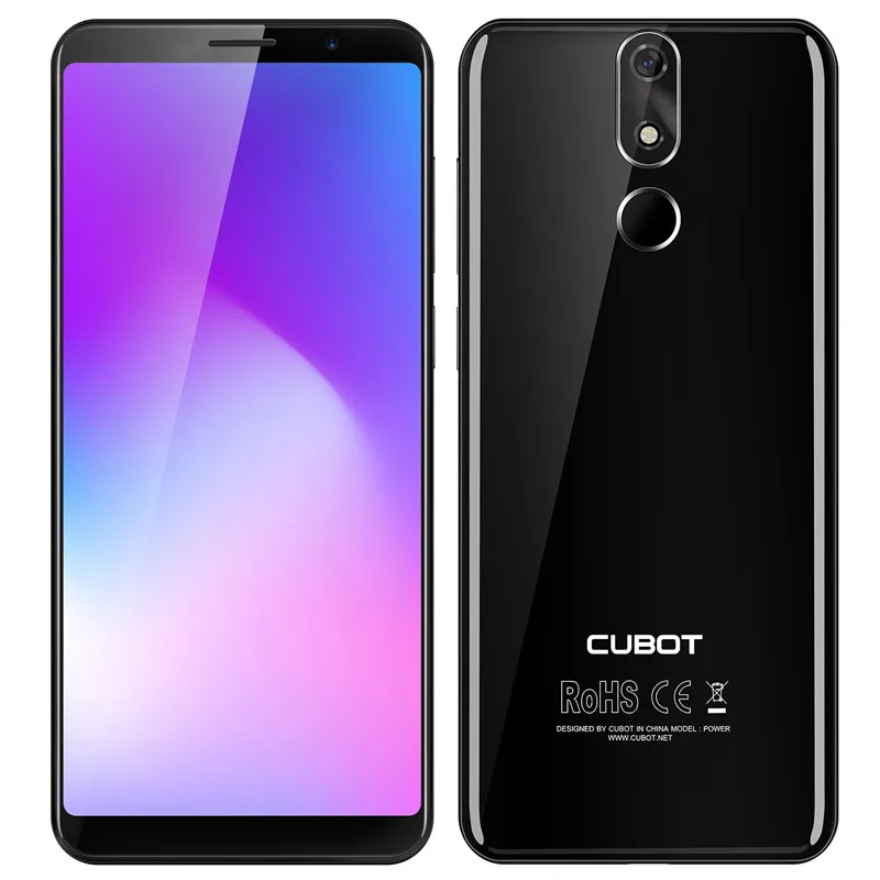 Cubot power Android 8,1 MT6763T, четыре ядра, 6 ГБ ОЗУ, 128 Гб ПЗУ, 5,99 дюйма, FHD+ смартфон, 6000 МП, отпечаток пальца, Celular, мАч, 4G LTE - Цвет: Black