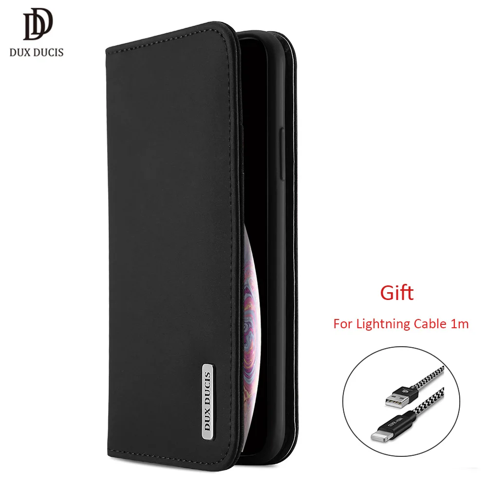 Portafoglio Magnetico DUX DUCIS Per IPhone 16/15/14/13/12 – Con Blocco RFID, 4 Carte, Supporto Regolabile A 2 Angoli, Nero