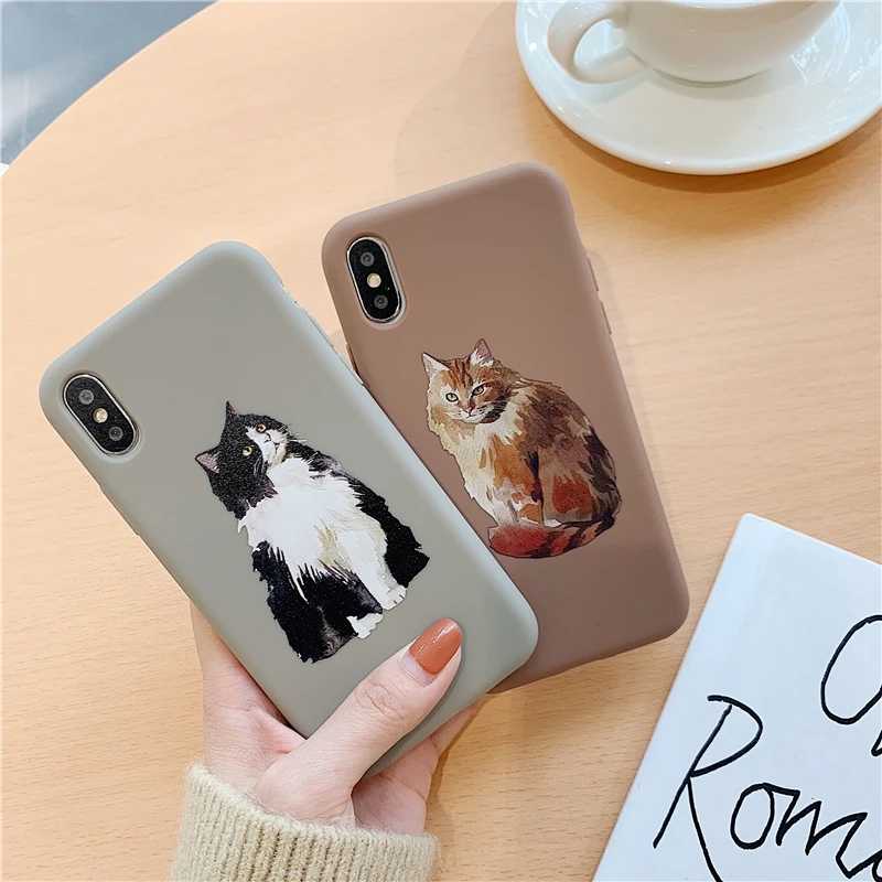 Soft TPU Gel Rubber Silicone Funny Cartoon Phone Case For iphone X XR XS MAX 6 6S 7 8 Plus Cover Cute Animal Cat Pattern Cases |
