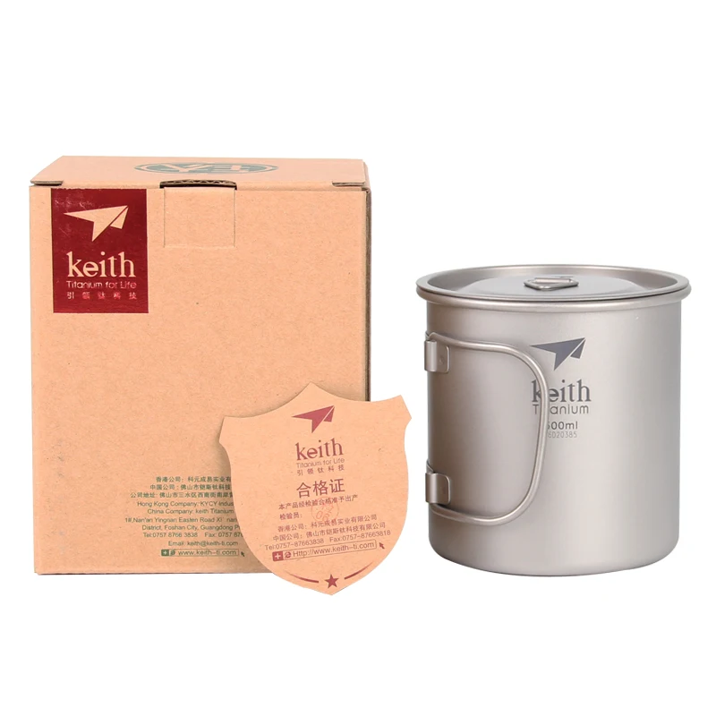 Keith Ti3201 300 ml de taza al aire libre vajilla Camping viajar mango plegable taza