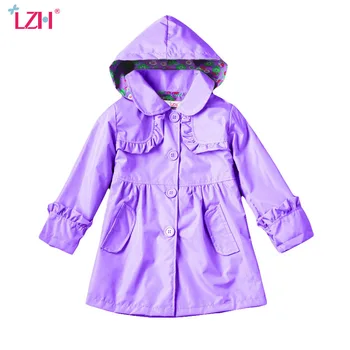 

2018 Autumn Wintet Girls Jacket For Girls Trench Coat Kids Hooded Raincoat Outerwear Coat For Girls Windbreaker Children Clothes