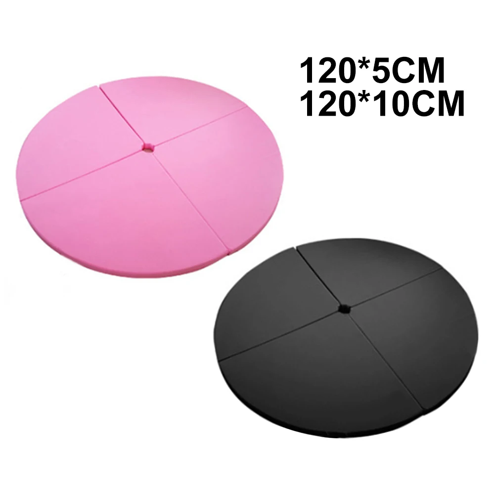 Four-fold Pole Dance Mat Fitness Yoga Thickened PU Leather Cotton Lining Round Dance Mat Non-slip Yoga Mats For Fitness Gym