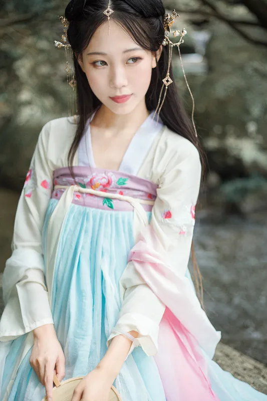 Hanfu костюм для китайских танцев, традиционный сценический наряд для певцов, женское Старинное платье, народный фестиваль, одежда для выступлений DC1133