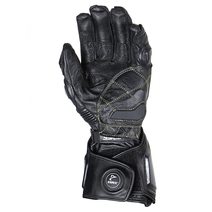 SSPEC New Black Carbon Fiber Motorcycle Gloves Leather Men moto Cycling Racing Guantes Moto Guante Para Leather Motorbike M-XL