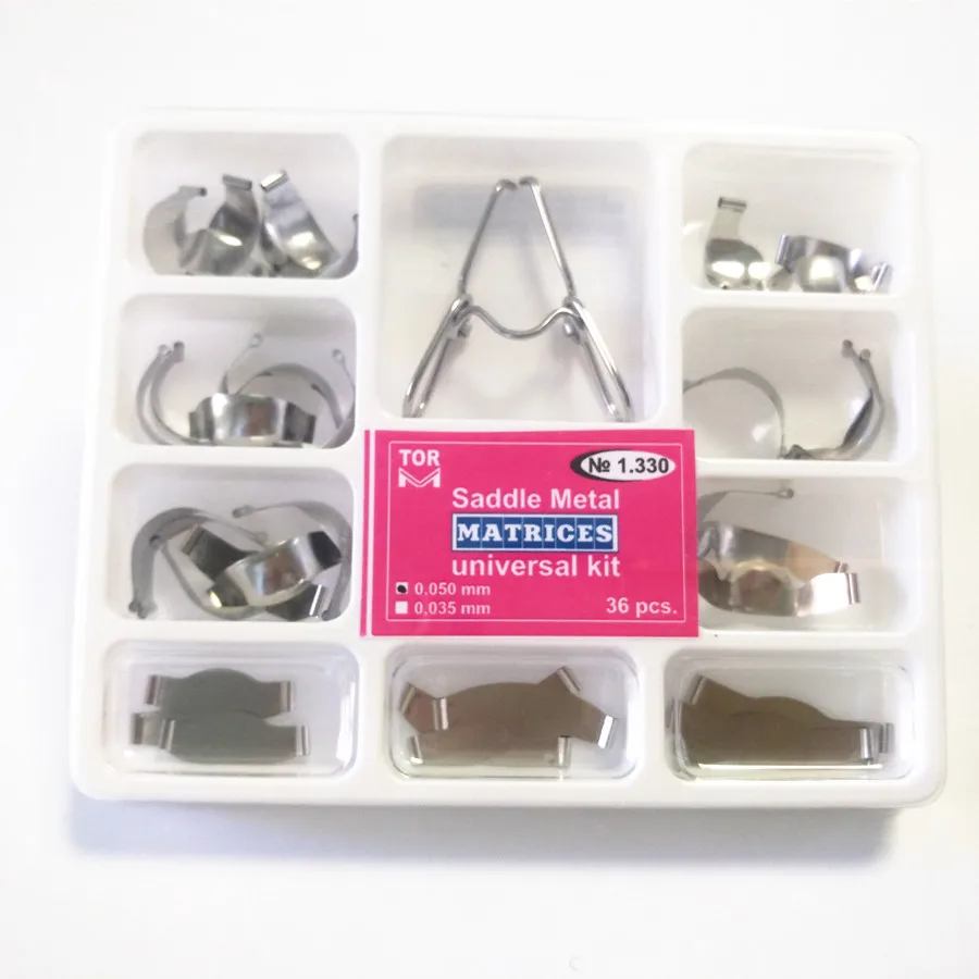 

1 Set Dental Contoured Metal Matrices Matrix With Springclip NO. 1.330