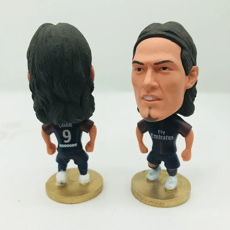 

Soccerwe Edison Cavani Doll PSG9# Football Team 2018 Home Blue Kit Sports Striker Figure 2.6 Inches Height Resin