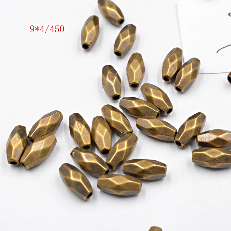 

FLTMRH 50pcs 9*4mm Spacer Metal Beads Antique Silver/Bronze Tone DIY-Accessory