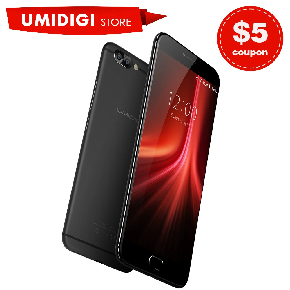 UMIDIGI Z1 Pro MT6757 Android Cell Phone 4G 6GB RAM 64GB ROM Red Black Slim Global