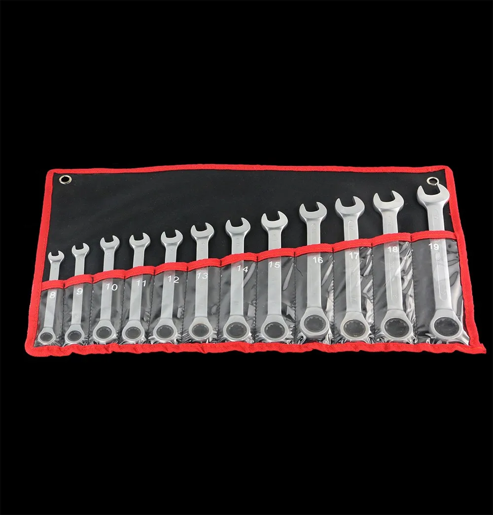 12pc the key ratchet spanners combination wrenches set of auto repair