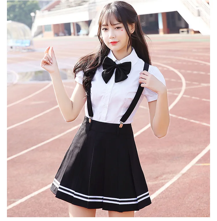 2018 летняя школьная униформа для девочек короткий Seeve рубашка + клетчатая юбка японские и корейские студенты форма матросские Костюмы