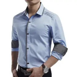 Новый Демисезонный Хлопковое платье Рубашки для мальчиков высокое качество Для мужчин S Повседневная рубашка Для мужчин Slim Fit социальные