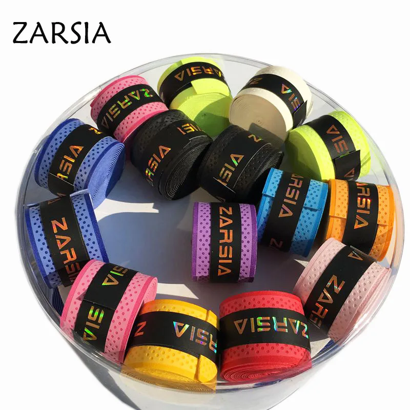 60 pcs ZARSIA ضغط نقطة تنس مضرب قبضة الجافة يشعر مضرب كرة الريشة Overgrip 11 الألوان