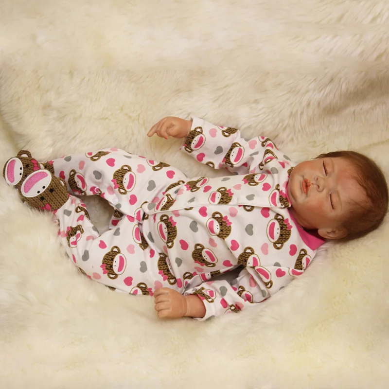 

55cm Soft Silicone Reborn Baby Doll Toy Newborn Boy Baby Doll Girls Brinquedos Kid Birthday Gift Christmas Present Baby-Reborn B