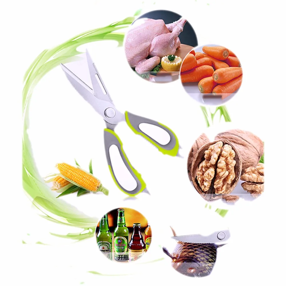 

2017 Multifunction Kitchen Scissors Kitchen Cutter Scissors Stainless Steel Kitchen Shears Vegetables Meat Cutter Cooking Tools