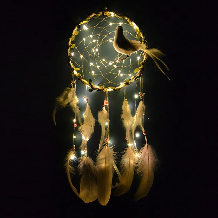 

20Led Fairy Dream Catcher Standing Bird Copper Wire String Lights Luminaria 2m LED Decor For Christmas Garland Wedding gerlyanda