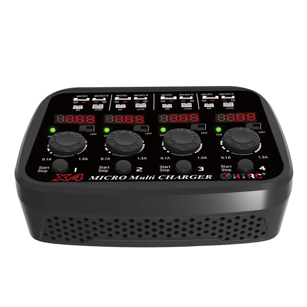HTRC 100 240V AC DC 4x1s 24W 1.5A Quattro 1s Lipo/Lihv Micro зарядное устройство для Micro/Micro Reverse/MX/mCPX