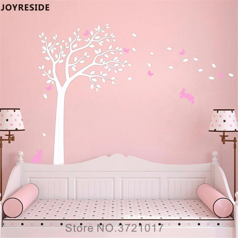 

JOYRESIDE Tree Rabbit Lovely Wall Decal Vinyl Sticker Home Bedroom Kids Children Room Decor Interior Art Design Wall Mural A630