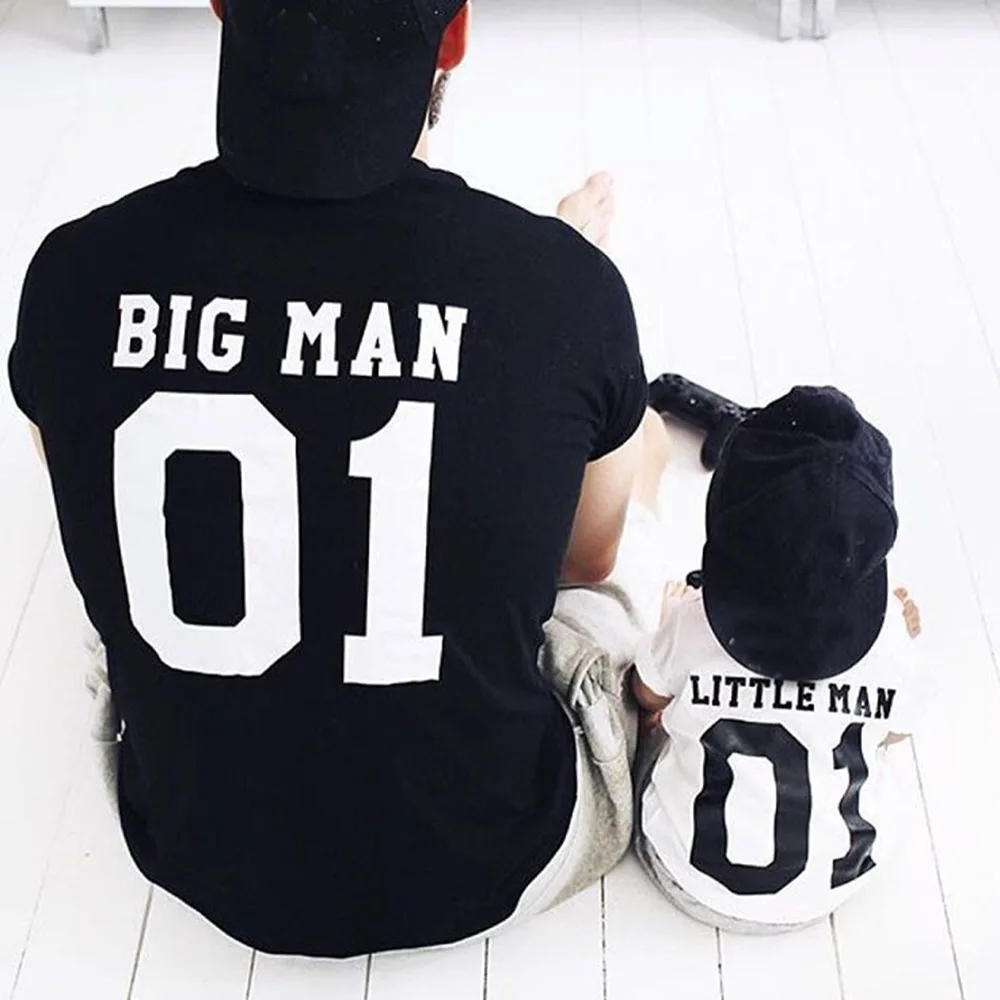 

Family Matching Clothes Big Little Man T-shirt Daddy and Me Outfits Father Son Dad Baby Boy Kids Look Summer Clothing Brothers
