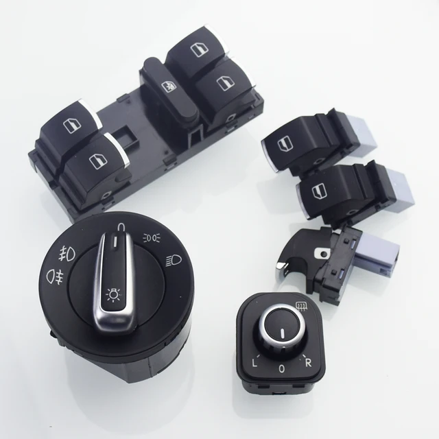 US $19.32 Chrome Headlight SwitchPower Window Master Switch For VW Golf 5 6 Mk5 6 Jetta 5 6 Passat B6 Touran