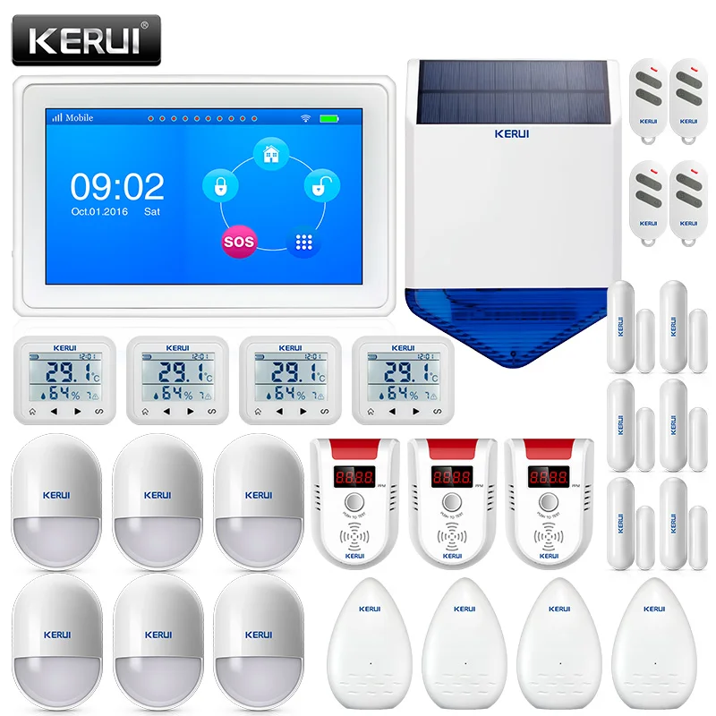 

KERUI 7 Inch TFT Color Display WIFI GSM Security Alarm System Smart Home Wireless burglar alarm