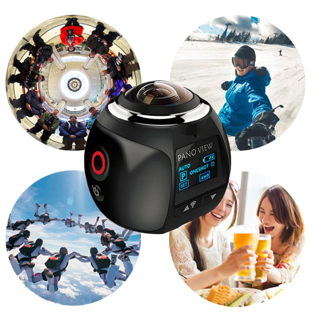 360 Action Camera Wifi Mini Panoramic Camera Ultra HD Panorama Camera 360 Degree Waterproof Sport Driving VR Camera