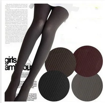 

Korean Version Velvet Vertical Stripes Pantyhose Thin Pants Pure Colors Retro High Quality Women's Clothing Hosiery Tights 5pair