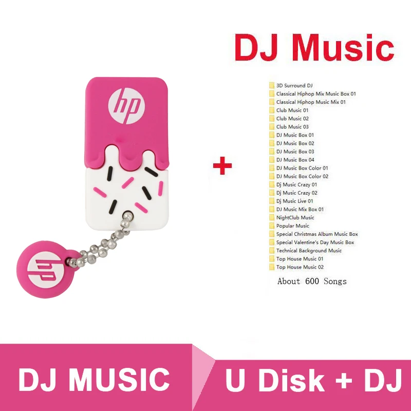 hp USB флэш-диск 32 ГБ флеш-накопитель 64 ГБ com X178b 16 Гб мультфильм Cle usb мини-память Флешка автомобильный компьютер двойного назначения - Цвет: v178-Pink-dj