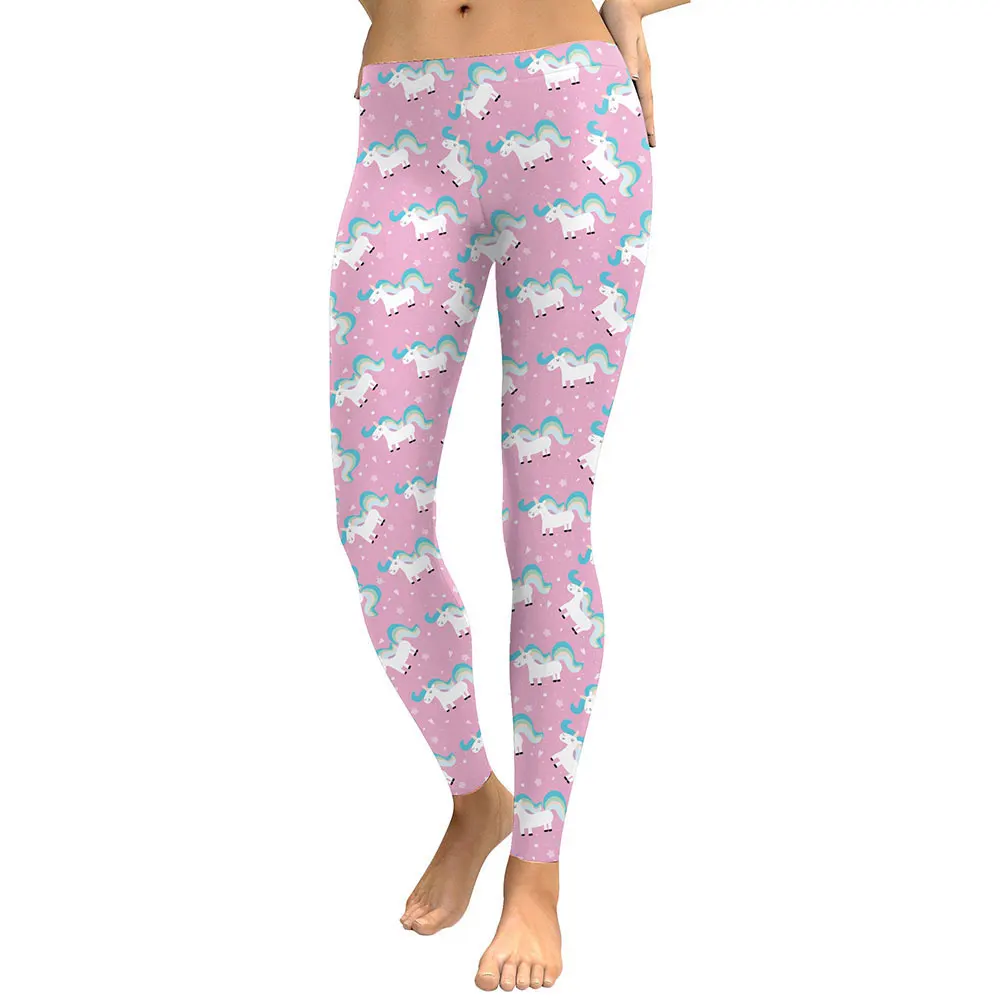 XAXBXC 1830 пикантные Femme Брюки Карандаш Розовый Little Pony Единорог ПЕЧАТНЫЕ Stretch Slim Фитнес тренировки пуш-ап Для женщин леггинсы