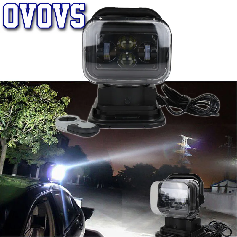 

12V/24V 7 Inch 60W Led Spotlight Remote Control Led Searchlight for Offroad Boat Marine SUV Trucks